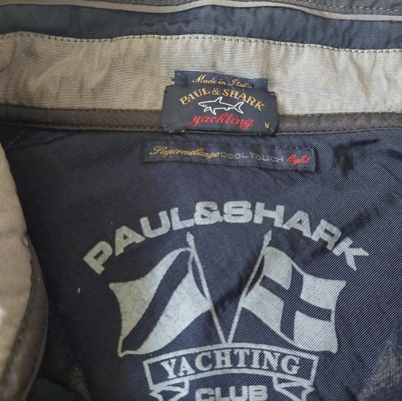 Paul Shark Sweater Mens Large Blue gray Stripe Quarter Zip Wool Cool Touch - Picture 2 of 7